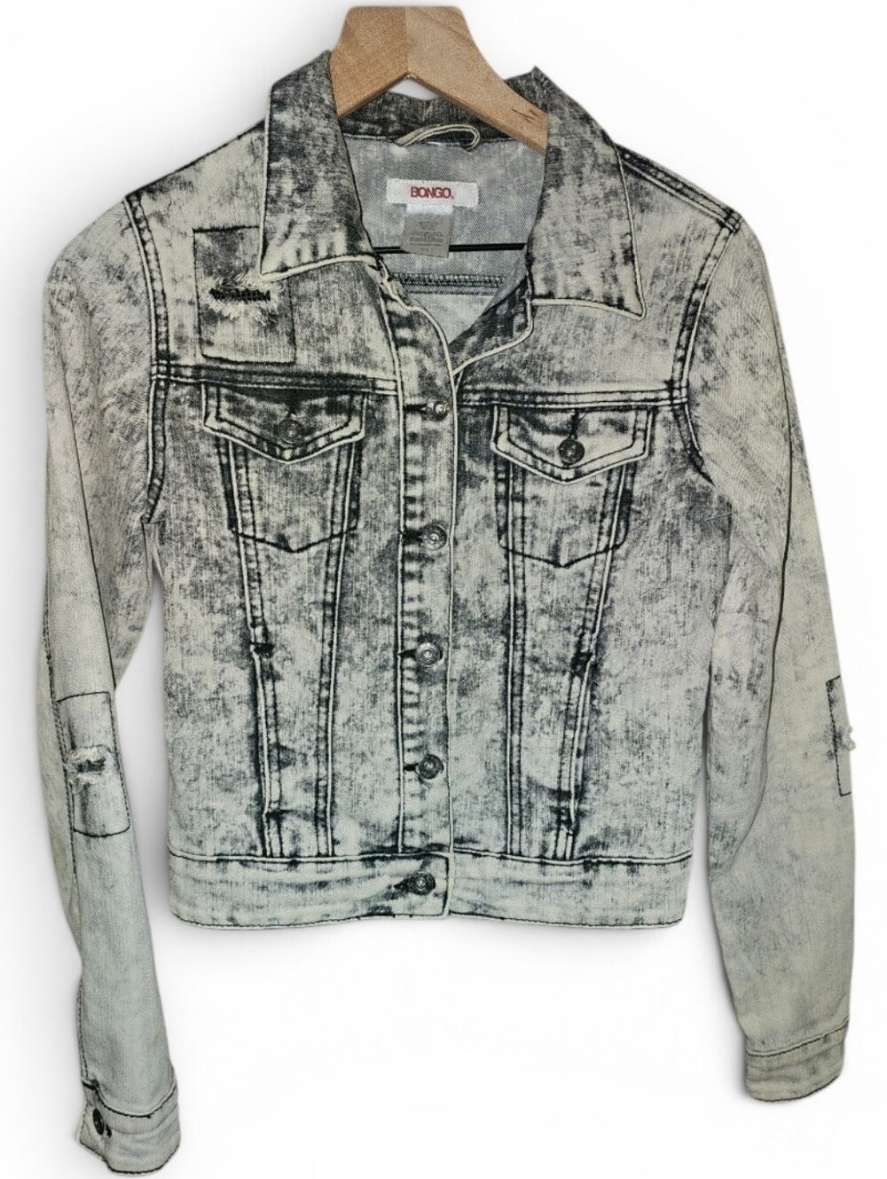 NWOT BONGO Acid Wash 90's Fitted Jean Jacket - Small